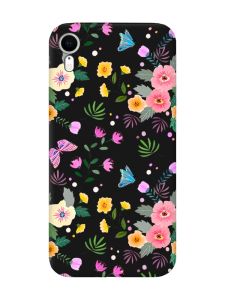 Матовий чорний чохол на Apple iPhone XR :: Квітковий фон (принт 369)