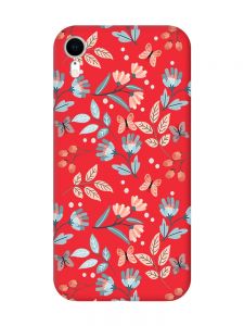 Матовий червоний чохол на Apple iPhone XR :: Квітковий фон (принт 370)
