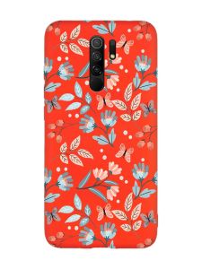 Матовий червоний чохол на Xiaomi Redmi Note 8 Pro :: Квітковий фон (принт 370)