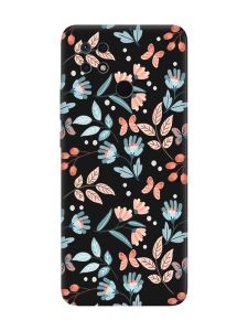 Матовий чорний чохол на Xiaomi Redmi 10C :: Квітковий фон (принт 370)