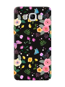 Матовий чорний чохол на Samsung Galaxy J7(2016) J710 :: Квітковий фон (принт 369)