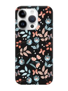 Матовий чорний чохол на Apple iPhone 14 Pro :: Квітковий фон (принт 370)