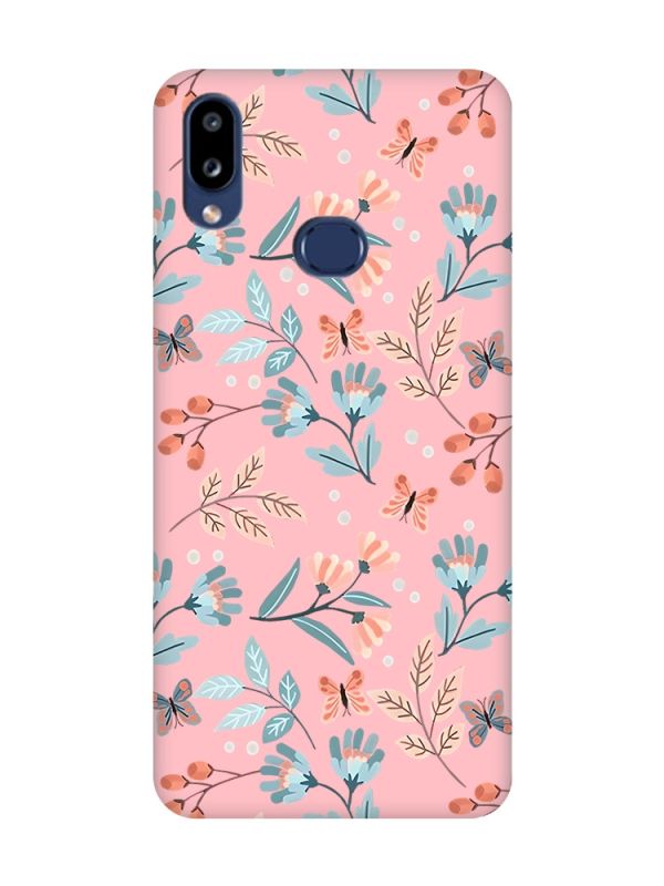 Матовий рожевий чохол на Samsung Galaxy A10s (A107) :: Квітковий фон (принт 370)