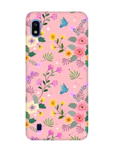 Матовий рожевий чохол на Samsung Galaxy A10 (2019) A105 :: Квітковий фон (принт 369)