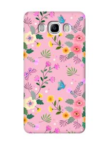 Матовий рожевий чохол на Samsung Galaxy J7(2016) J710 :: Квітковий фон (принт 369)