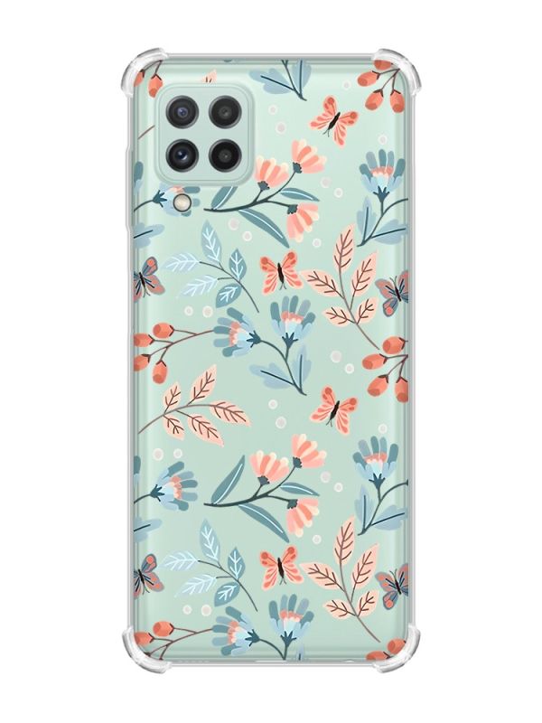 Чохол з потовщеними кутами на Samsung Galaxy M32/A22/M22 4G :: Квітковий фон (принт 370)