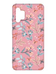 Матовий рожевий чохол на Samsung Galaxy A32 :: Квітковий фон (принт 370)