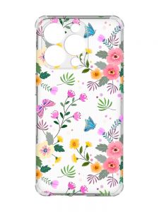 Чохол із потовщеними кутами на iPhone 15 Pro :: Квітковий фон (принт 369)