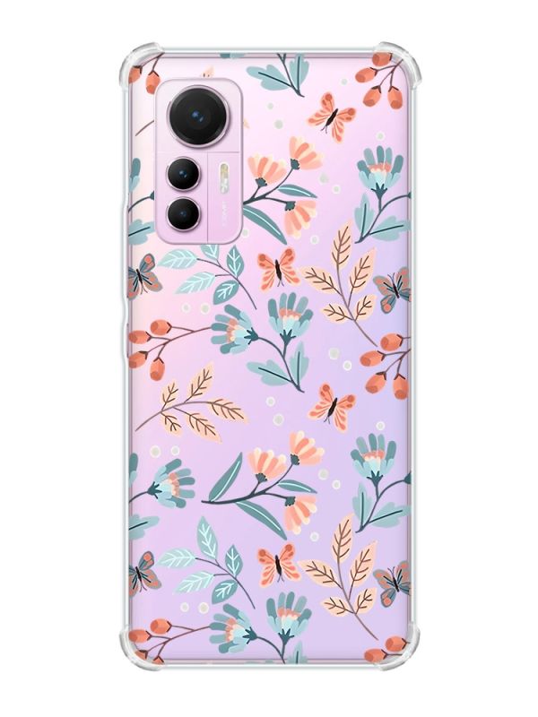Чохол з потовщеними кутами на Xiaomi 12 Lite :: Квітковий фон (принт 370)
