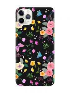 Матовий чорний чохол на iPhone 11 Pro Max (6.5) :: Квітковий фон (принт 369)