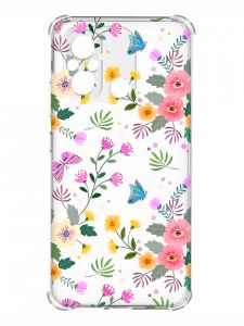 Чохол з потовщеними кутами на Xiaomi Redmi 12C :: Квітковий фон (принт 369)