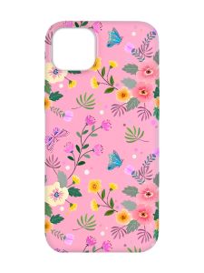 Матовий рожевий чохол на Apple iPhone 14 Plus :: Квітковий фон (принт 369)