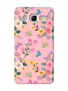 Матовий рожевий чохол на Samsung Galaxy J5(2016) J510 :: Квітковий фон (принт 369)