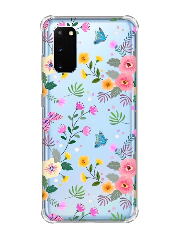 Чохол із потовщеними кутами на Samsung Galaxy S20 Plus :: Квітковий фон (принт 369)