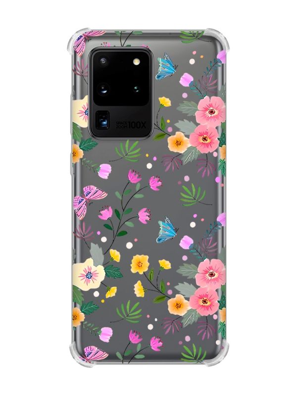 Чохол з потовщеними кутами на Samsung Galaxy S20 Ultra :: Квітковий фон (принт 369)