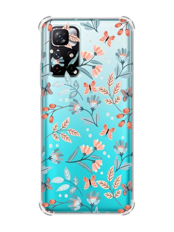 Чохол з потовщеними кутами на Xiaomi Redmi Note 11 4G :: Квітковий фон (принт 370)