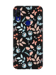 Матовий чорний чохол на Xiaomi Redmi 7 :: Квітковий фон /принт 370/