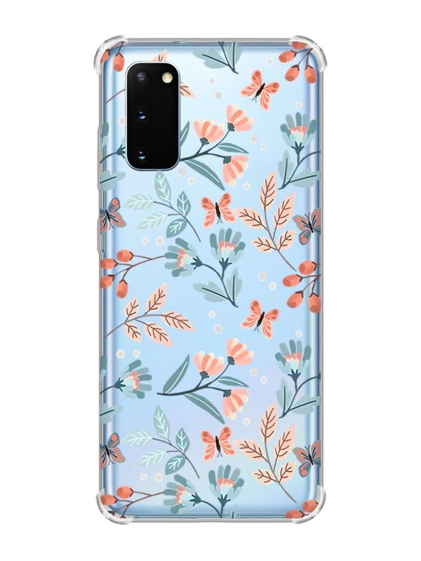Чохол із потовщеними кутами на Samsung Galaxy S20 Plus :: Квітковий фон (принт 370)