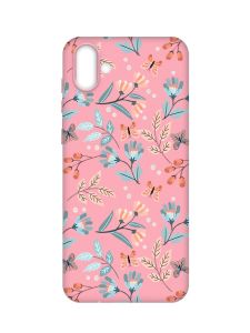 Матовий рожевий чохол на Samsung Galaxy A04 :: Квітковий фон (принт 370)