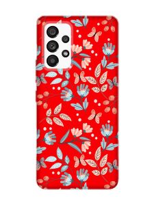 Матовий червоний чохол на Samsung Galaxy A53 4G/5G :: Квітковий фон (принт 370)