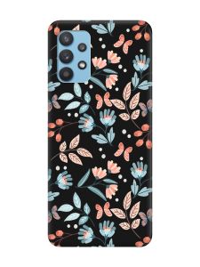 Матовий чорний чохол на Samsung Galaxy A32 :: Квітковий фон (принт 370)