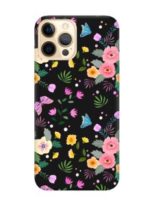 Матовий чорний чохол на Apple iPhone 12 Pro Max :: Квітковий фон (принт 369)