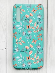 Матовий бірюзовий чохол на Samsung Galaxy A50 (2019) A505/A30s :: Квітковий фон (принт 370)