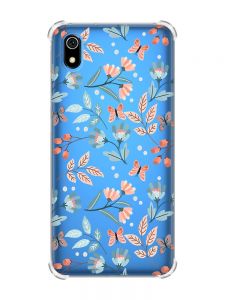 Чохол з потовщеними кутами для Xiaomi Redmi 7A :: Квітковий фон (принт 370)