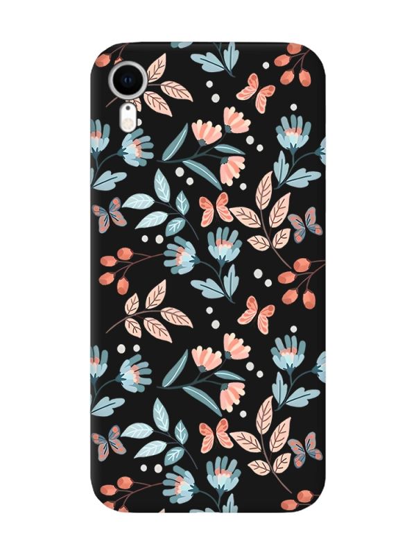 Матовий чорний чохол на Apple iPhone XR :: Квітковий фон (принт 370)
