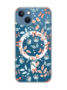 Магнітний чохол на iPhone 13 (6.1) із підтримкою MagSafe :: Квітковий фон (принт 370)