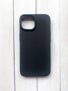 Матовий силіконовий чохол на iPhone 15 Plus Чорний