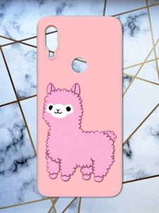 Матовий чохол з рожевими боками на Xiaomi Redmi Note 7/7 Pro :: Лама рожева /принт 100/