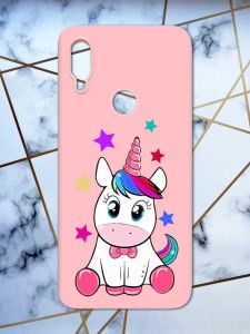 Матовий чохол з рожевими боками на Xiaomi Redmi Note 7/7 Pro :: Єдиноріг /принт 102/