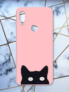 Матовий чохол з рожевими боками на Xiaomi Redmi Note 7/7 Pro :: Котик /принт 119/