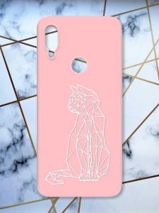 Матовий чохол з рожевими боками на Xiaomi Redmi Note 7/7 Pro :: Котик /принт 125/
