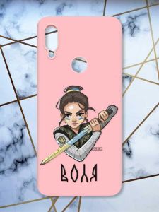 Матовий чохол з рожевими боками на Xiaomi Redmi Note 7/7 Pro :: Українська захисниця /принт 169/