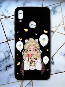 Матовий чохол з чорними боками на Xiaomi Redmi Note 7/7 Pro :: Українка з солодощами /принт 175/