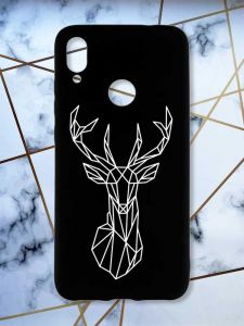 Матовий чохол з чорними боками на Xiaomi Redmi Note 7/7 Pro :: Олень /принт 129/