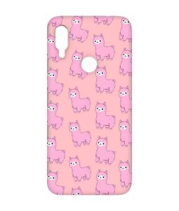 Матовий чохол з рожевими боками на Xiaomi Redmi Note 7/7 Pro :: Лами рожеві /принт 101/