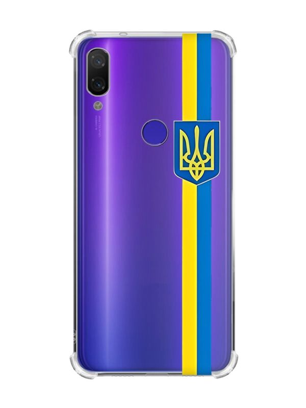 Чохол з потовщеними кутами на Xiaomi Redmi Note 7/7 Pro :: Стрічка Україна /принт 253/