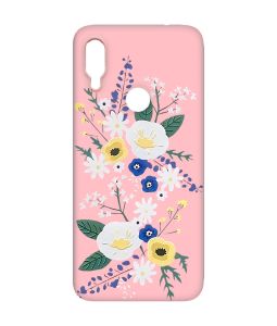 Матовий чохол з рожевими боками на Xiaomi Redmi Note 7/7 Pro :: Квіти. Акварель /принт 271/
