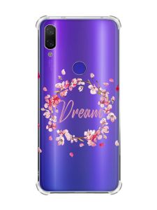 Чохол з потовщеними кутами на Xiaomi Redmi Note 7/7 Pro :: Віночок з сакури /принт 284/