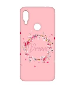 Матовий чохол з рожевими боками на Xiaomi Redmi Note 7/7 Pro :: Віночок з сакури /принт 284/