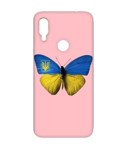 Матовий чохол з рожевими боками на Xiaomi Redmi Note 7/7 Pro :: Метелик Україна /принт 255/