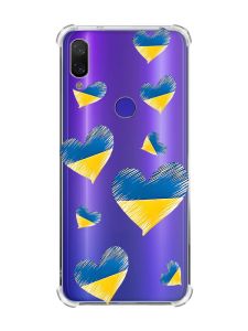 Чохол з потовщеними кутами на Xiaomi Redmi Note 7/7 Pro :: Сердечка. Україна /принт 258/