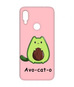 Матовий чохол з рожевими боками на Xiaomi Redmi Note 7/7 Pro :: Котик Авокадо /принт 306/