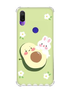Чохол з потовщеними кутами на Xiaomi Redmi Note 7/7 Pro :: Авокадо і зайченя /принт 311/