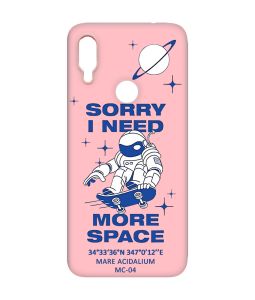 Матовий чохол з рожевими боками на Xiaomi Redmi Note 7/7 Pro :: Космонавт на скейті /принт 248/