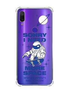 Чохол з потовщеними кутами на Xiaomi Redmi Note 7/7 Pro :: Космонавт на скейті /принт 248/