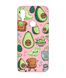 Матовий чохол з рожевими боками на Xiaomi Redmi Note 7/7 Pro :: Милі авокадо каваї /принт 305/